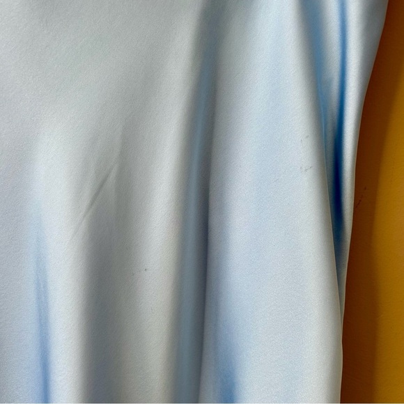 J Crew Gwyneth Slip Skirt Light Baby Blue Satin Midi Pull-On Size Large L NWT - Picture 7 of 13
